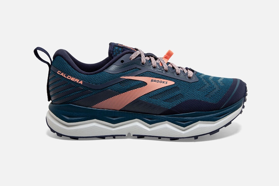 Brooks Caldera 4 Womens UK - Trail Running Shoes - Blue/Navy/Flower 456-DRZOEV